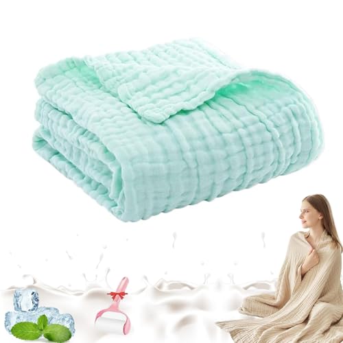 GLSAYZU Montivo Musselin Decke, Sommer Sanfte Musselin Decke, 100% MusselinBaumwolle, Leicht Atmungsaktiv Sanfte Kühldecken Zum Schlafen Erwachsene (J, 130 * 150cm) von GLSAYZU