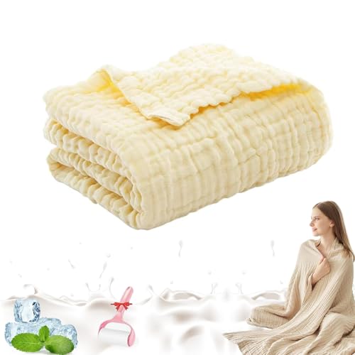 GLSAYZU Montivo Musselin Decke, Sommer Sanfte Musselin Decke, 100% MusselinBaumwolle, Leicht Atmungsaktiv Sanfte Kühldecken Zum Schlafen Erwachsene (K, 200 * 230cm) von GLSAYZU