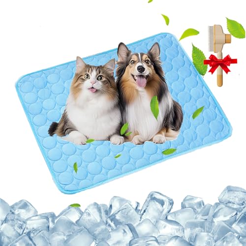 GLSAYZU Nordseepfote Kühlmatte, Kühlmatte Für Hunde Nordseepfote Selbstkühlende, wasserdichte, rutschfeste Kühldecke Hund Katze für Zuhause oder im Auto (Blue, Xl/100 * 70cm) von GLSAYZU
