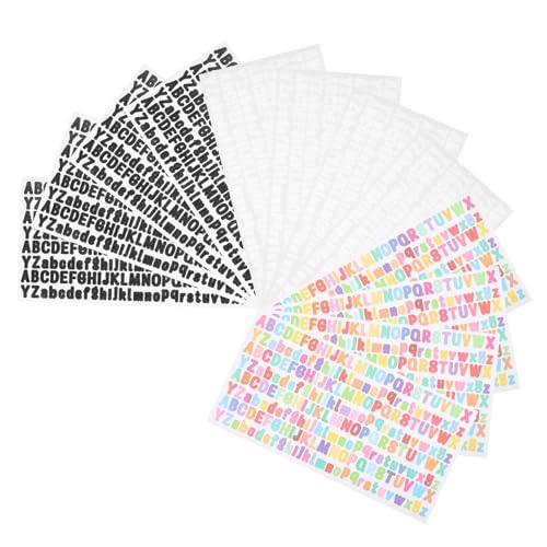 GLSTOY 12 Blatt Teiliges Selbstklebende Buchstabenaufkleber aus Wetterfestem Vinyl Vielseitig Verwendbar für Briefkästen Scrapbooking Autos Gitarren mit Klarem Druck in Bunten und von GLSTOY
