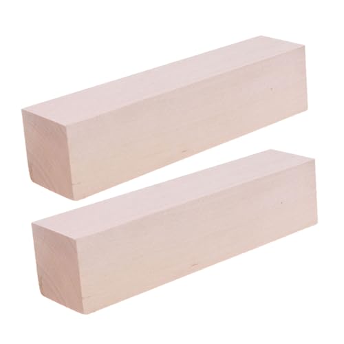 GLSTOY 2 Stück Basswood Schnitzholz Weiche Holzklötze Rechteckige DIY Schnitzblöcke für Anfänger und Holzschnitzerei Basteln und Handwerksprojekte von GLSTOY