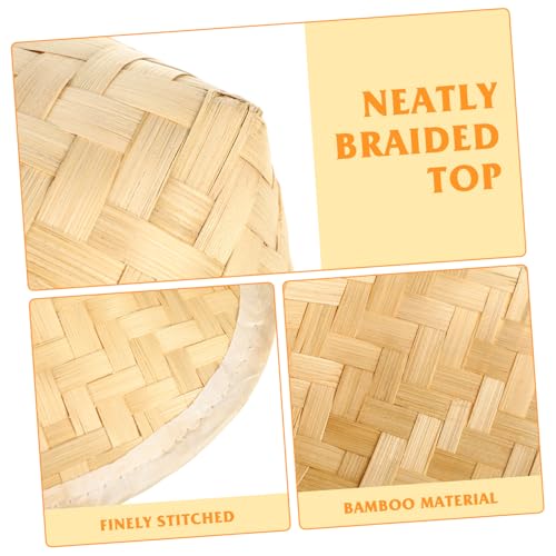 GLSTOY 2 Stück Große Handgewebte Bambusstrohhüte als Natürliche Hängende Dekoration für Kindergarten Klassenzimmer Flur Langlebig Geruchsfrei für DIY Bastelprojekte und Outdoor von GLSTOY