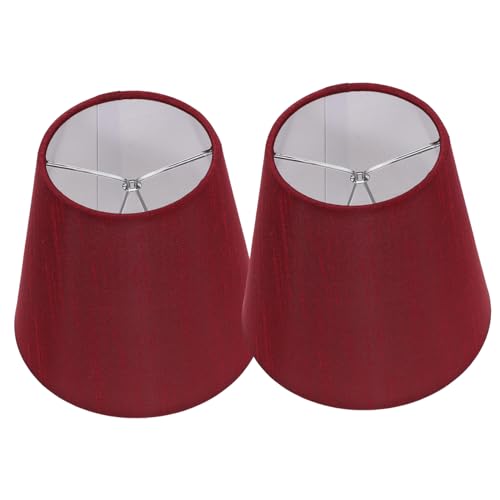 GLSTOY 2 Stück Stofflampenschirm Kleiner Clip Lampenschirm im Retro Stil Fasslampenschirm für Tischlampen Stehlampen und Wandleuchten Dekorativ für Wohnzimmer und Schlafzimmer von GLSTOY