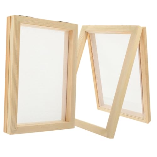 GLSTOY 2 Stück Teiliges DIY Papierschöpfrahmen aus Holz und Langlebig und Verschleißfest für Basteln und Entdecken Traditioneller Papierherstellung Feinmaschigem Sieb von GLSTOY