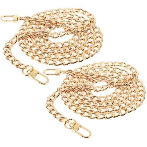 GLSTOY 2 Stück Teiliges Goldene Taschenketten Verlängerungsketten Crossbody Schulterriemen Modisch Vielseitig Einsetzbar für Handtaschen Ersatz und Tragegurt Erweiterung von GLSTOY