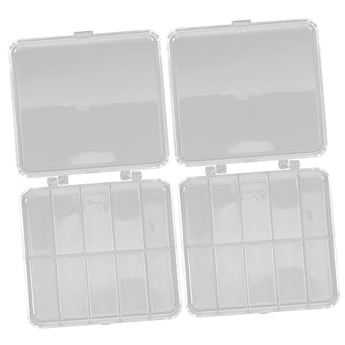 GLSTOY 2 Stück Teiliges Plastik Organizer mit Transparentem Deckel Fächer Aufbewahrungsbox für Kleinteile Schmuck Elektronische Bauteile Stapelbar und Tragbar von GLSTOY