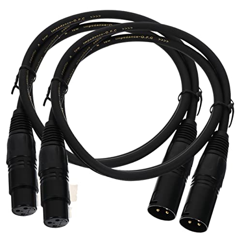 GLSTOY 2 Stück Xlr Kabel Geschirmtes Mikrofonkabel für Hochwertige Soundqualität Geeignet für Mikrofone Mixer und Bühnenbeleuchtung Schwarz von GLSTOY