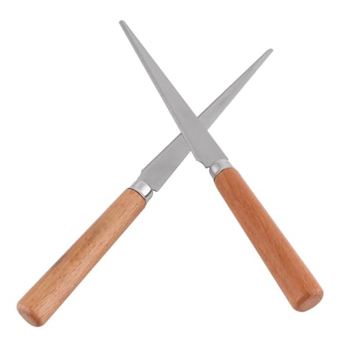 GLSTOY 2Stücke Fettling Messer mit Holzgriff Schnitzwerkzeug für Töpferarbeiten und DIY Projekte zum Trimmen und Formen Skulpturen von GLSTOY
