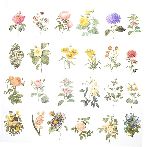 GLSTOY 2sätze Vintage Blumenaufkleber Set Selbstklebende Handbuch-sticker Für Scrapbook Und Und Langlebig Retro Dekoration Für Kreative Projekte von GLSTOY