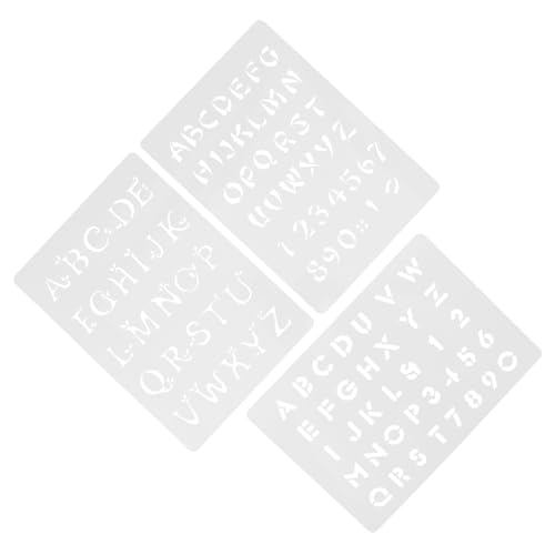 GLSTOY 3 Stück Teiliges Pet Buchstaben und Zahlen Wiederverwendbar Waschbar Robust für DIY Kunst Wand Holzmalerei Präzise Geruchsneutral Langlebig von GLSTOY