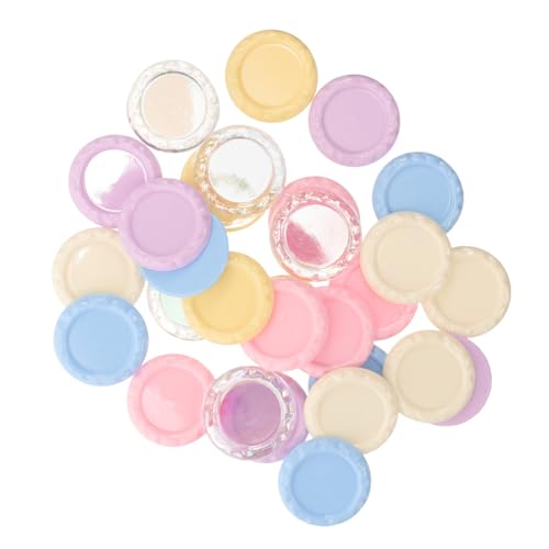 GLSTOY 30stücke Teiliges Mini Runder Disc Charms Für -handyhüllen Bunte Flache Rückseite Dekoration Bastelmaterial Transparent Gelb Und von GLSTOY