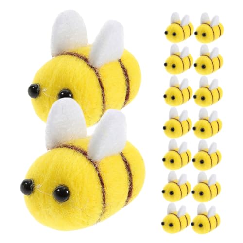 GLSTOY 35 Stück Teiliges Wollfilz Bienen Deko für DIY Haarband Basteln Flexible Bienen Applikationen Handgemachte Flatback Verzierungen für Kostüme Kleidung und Partydekorationen von GLSTOY