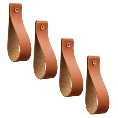 GLSTOY 4 Stck. Wandmontierte Lederhaken Bohemian Stil Vorhangstangenhalter für Handtücher und Dekoration Praktisch Installieren für Badezimmer Küche Schlafzimmer von GLSTOY