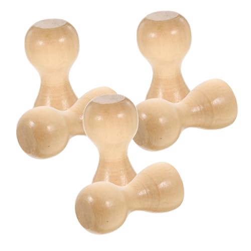 GLSTOY 6 Stück Teiliges Wandhaken aus Massivem Holz mit Schraubbefestigung Minimalistisches Design Vielseitig als Huthaken Garderobenhaken und Aufhänger für Kleidung Platzsparend für von GLSTOY