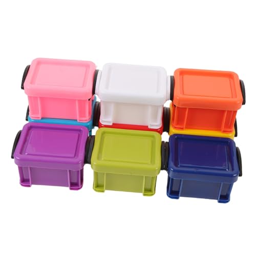 GLSTOY 9 Stück Teiliges Kleine Aufbewahrungsboxen Kunststoff Multifunktionale Behälter für Schmuck Perlen und Kleinteile Farbenfrohes Design für Zuhause oder Büro von GLSTOY
