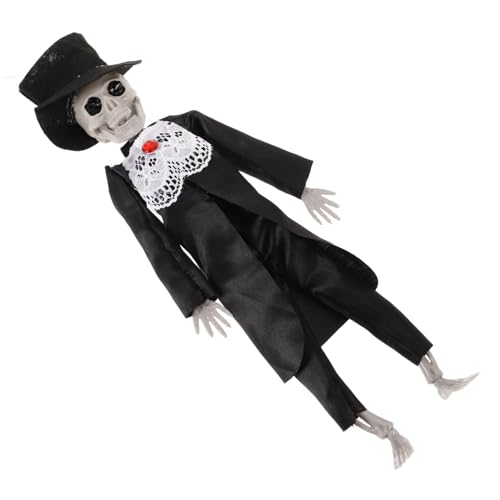 GLSTOY Halloween Skelett Figurine Einzigartige Hochzeitsdekoration Gruselige Deko Für Halloween-Partys Robuste Und Pflegeleichte Statue Für Wohnräume Und Feiern von GLSTOY