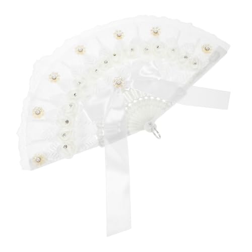 GLSTOY Handgefertigter Spitzen Fächer mit Blumenverzierung und Leicht Eleganter Handventilator für Hochzeit Party und Braut Platzsparend und Tragbar GLSTOY Handgefertigter Spitzen Fächer mit Blumenverzierung und Leicht Eleganter Handventilator für Hochzeit Party und Braut Platzsparend und Tragbar von GLSTOY