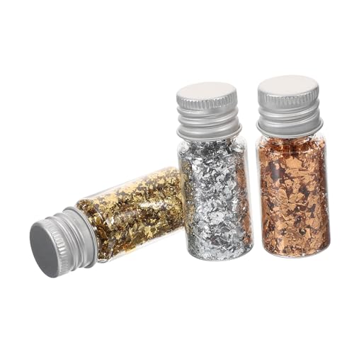 GLSTOY Nagelfolien Goldfolie Flakes Farben mit Pinzette Nageldesign Dekoration Glitzer Nägel Schlagmetall Kuchendeko DIY Nail Art Zubehör von GLSTOY