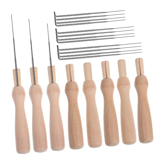 GLSTOY Wollfilz Werkzeugset Teilig mit Ergonomischem Holzgriff Filznadeln in Verschiedenen für Anfänger und Profis im Filzen von Wolle von GLSTOY