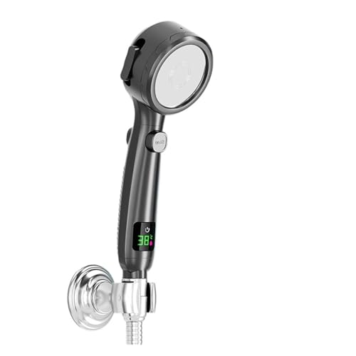 Handbrause mit Hochdruck-Wassersparbrause, einstellbarer Druckstrahl, digitale LED-Temperaturanzeige von GLSZNQO