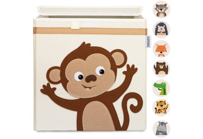 GLÜCKSWOLKE Aufbewahrungsbox Kinder - 15 Motive I Spielzeugkiste mit Deckel für Kinderzimmer (Größe 33x33x33), Boxen zur Aufbewahrung im Kallax Regal I Kiste für Spielzeug von GLÜCKSWOLKE