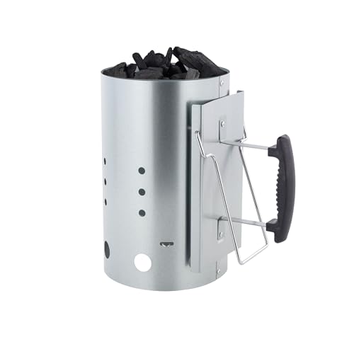 GLÜHZONE KS 200 - Anzündkamin für Grill - Verzinkter Grillstarter (2,5 kg Fassungsvermögen, Stabiler Griff mit Hitzeschild & Kipphilfe) - Kohleanzünder für Holzkohle - Umweltfreundlich & Pflegeleicht von GLÜHZONE