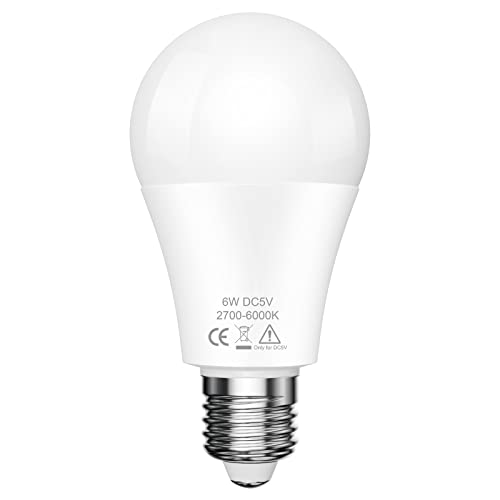 GLUROO DC5V dimmbare LED-Ersatzlampen für Touch-Touch-Tischlampen,6W,3-Farbtemperaturen,Energiesparende Niederspannungs-LED-Lampe E27 Schraubsockel,1Pack von GLUROO