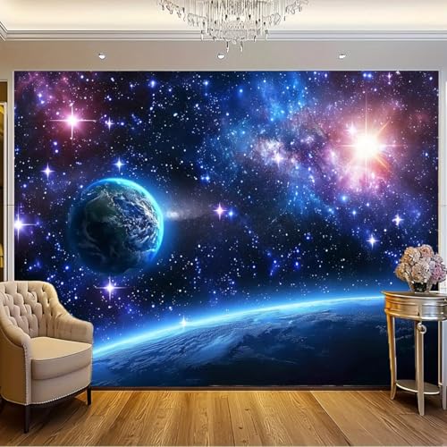 GLWDMH 200x150CM Wandbehang aus Polyester mit Universum-Hintergrund, Wandteppich mit Sternenhimmel und Planeten-Hintergrund für den Innen- und Außenbereich von GLWDMH