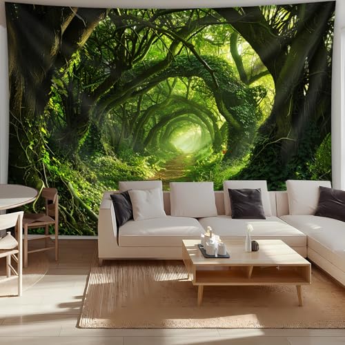 GLWDMH 200x150CM Zauberhafter Waldlandschafts-Wandteppich, Polyester-Wandbehang für Wohnzimmer, Schlafzimmer, Bürodekoration von GLWDMH