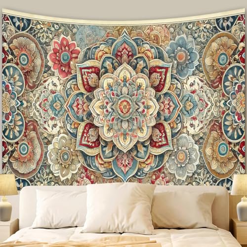 GLWDMH 200x180CM Boho-Wandteppich, marokkanischer Wandteppich, Wandbehang aus Polyester für Schlafzimmer, Wohnzimmer, mit Installationspaket von GLWDMH