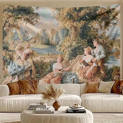 GLWDMH 200x180CM Pastorale Landschafts-Wandteppiche, Polyester-Wandbehang für Schlafzimmer, Büro, Wohnheim, Party-Dekor, mit Installationspaket von GLWDMH