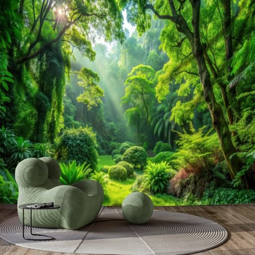 GLWDMH 200x180CM Waldlandschafts-Wandteppich, Polyester-Wandbehang für Wohnzimmer, Schlafzimmer, Bürodekoration von GLWDMH