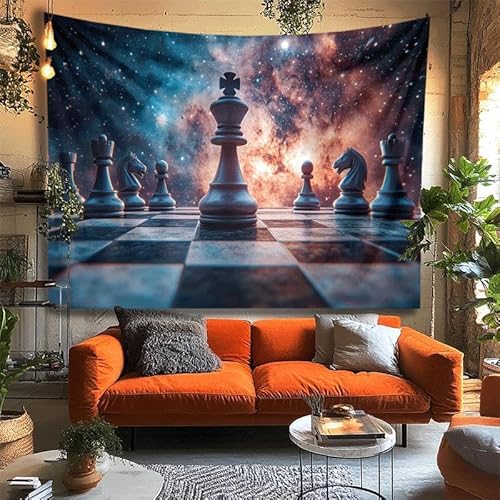 GLWDMH 230x150CM Schach-Wandteppich, Wandbehang aus Polyester, ästhetische Wohndekoration für Wohnzimmer, Schlafzimmer, Wohnheim von GLWDMH