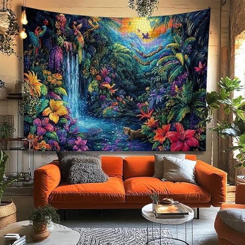 GLWDMH 230x180CM Blumen-Wandteppich, farbenfroher Landschafts-Wandbehang, ästhetisches Kunstdekor aus Polyester für Wohnzimmer, Schlafzimmer, Wohnheim von GLWDMH