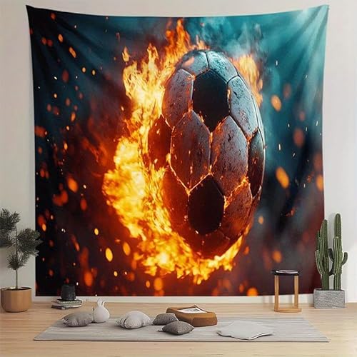 GLWDMH 230x180CM Wandteppich mit Fußballmotiv, Wandbehang aus Polyester für Schlafzimmer, Wohnzimmer, mit Installationspaket von GLWDMH