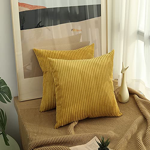 GLWDMH Kissenbezüge Dekokissen Sofakissen für Sofa und Terrasse, Einfacher Gestreifter Kissenbezug Aus Einfarbigem Cord-Sofakissenbezug, 16x16/40x40cm, 2 Stücke GLWDMH Kissenbezüge Dekokissen Sofakissen für Sofa und Terrasse, Einfacher Gestreifter Kissenbezug Aus Einfarbigem Cord-Sofakissenbezug, 16x16/40x40cm, 2 Stücke von GLWDMH