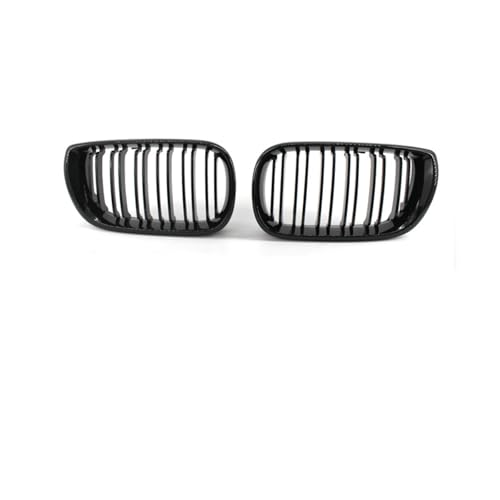 GLYGLY Auto Front Kühlergrille für BMW 3 Series E46 2002-2005 51132158542 51132158543, Stoßstangengitter für die Frontpartie Zierabdeckung mit Lamellen Grill Frontgrill,Bright Black von GLYGLY