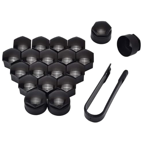 GLYGLY Auto Radmutternkappen für VW Touareg 2011-2018, Schrauben Kappe Bolt-Abdeckkappe Reifen Schraubenabdeckung Schraubenfelgen Außenschutz,19mm-Black von GLYGLY
