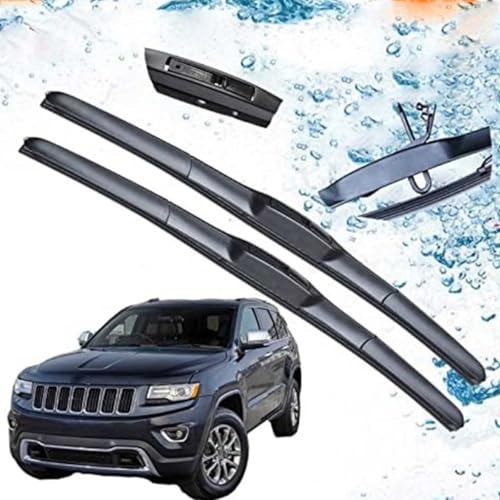 GLYGLY Auto Scheibenwischer für Jeep Grand Cherokee WK2 2011-2019 22"+21", Frontwischerblatt-Set Für Windschutzscheibe Fenster Regenbürsten Auto Scheibenwischer von GLYGLY