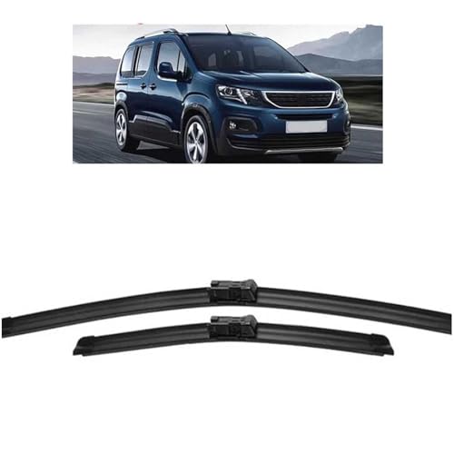 GLYGLY Auto Scheibenwischer für Peugeot Rifter 2018-2020 LHD 28"+15", Frontwischerblatt-Set Für Windschutzscheibe Fenster Regenbürsten Auto Scheibenwischer von GLYGLY