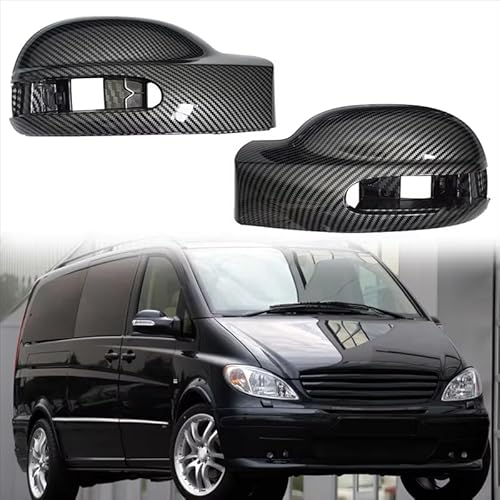 GLYGLY Auto Spiegelkappen für Mercedes-Benz Viano W639 2003-2010, Seitentürspiegelabdeckung Dekoration der Rückspiegelabdeckung Links und Recht Dekoration von GLYGLY
