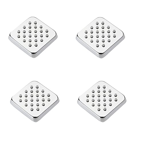 GLYYRLR Körperstrahl Verchromt Massagedüsen Messing Seitenbrause Quadratisch Duschkopf Sprühgerät Einstellbar Wand Wellness ​Düsenset Regendusche Duschkopf für Badezimmer, 70x70mm,4 Pack von GLYYRLR