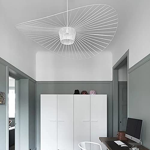 GLZXMQBP Vertigo Retro Pendelleuchte Wohnzimmer Kronleuchter, Retro Vertigo Pendelleuchte Fiberglas + Polyurethan Kronleuchter Design Hut Thane, Einstellbare Lichthöhe E27,Blanc,120CM von GLZXMQBP