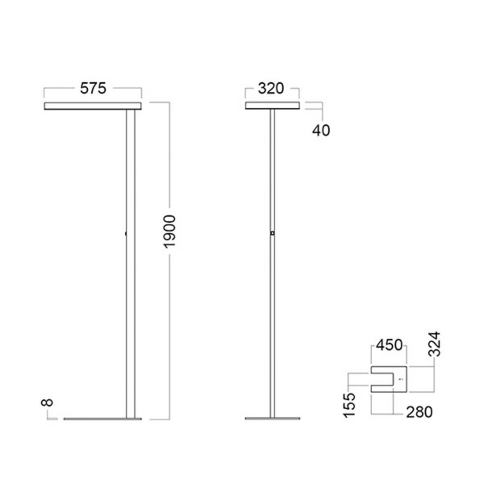 LED-Stehleuchte Free-F 4.000K dimmbar Sensor grau von Glamox