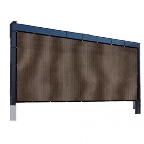 Brauner Zaunschirm, Balkon-Sichtschutz, Schattennetz, UV-Block, Sichtschutzzaunschirm, 90% Blockierung, strapazierfähiges Windschutzscheiben-Zaunnetz(Size:4.92 x19.68ft) von GLazzy