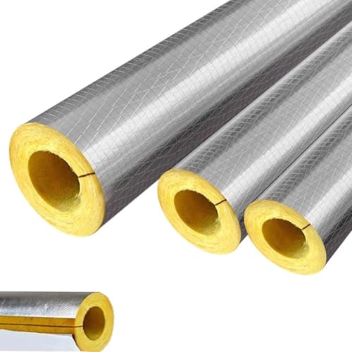 Vorgeschlitzte Rohrisolierung, Schaumstoffschlauch, selbstklebend, 1 1-1/4 1-1/2 2 3 4 5 Zoll, Aluminiumfolie, Wärmeschutz, Rohrisolierung(ID4-1/2"xT1.97") von GLazzy