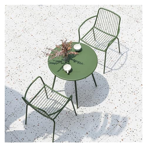 Balkontisch & Stühle-Set Schmiedeeisen Freizeittisch Für Draußen, Gartenmöbel Sets Und Stuhl, Moderne Terrassenmöbel, Balkon, Outdoorcafé, Teetisch Bistrotisch-Set (Color : 2 Chairs 1 Table-A) von GLigeT
