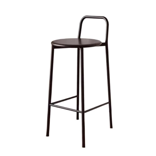 Barhocker, Eisenfarben, Restaurant, Bar, Thekenstuhl, leger, mit Rückenlehne, Hochbeinstuhl, 65 cm, Thekenhocker (schwarz) von GLigeT