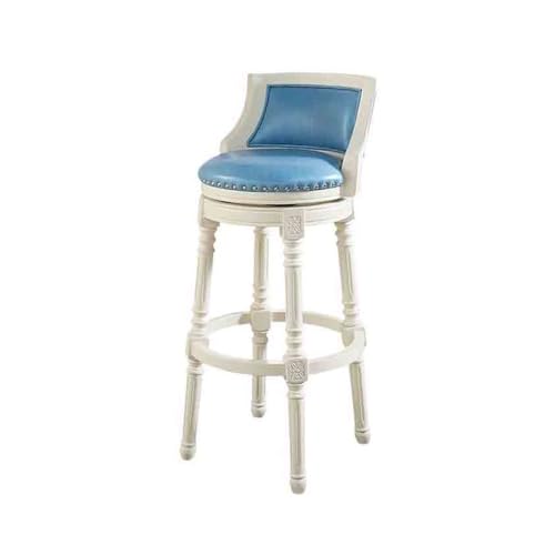 Barhocker Holz Barhocker Europäische Retro Hohe Hocker Licht Luxus Rückenlehne Drehbare Haushaltsreihe Weiß Barhocker Zähler Paletten von GLigeT