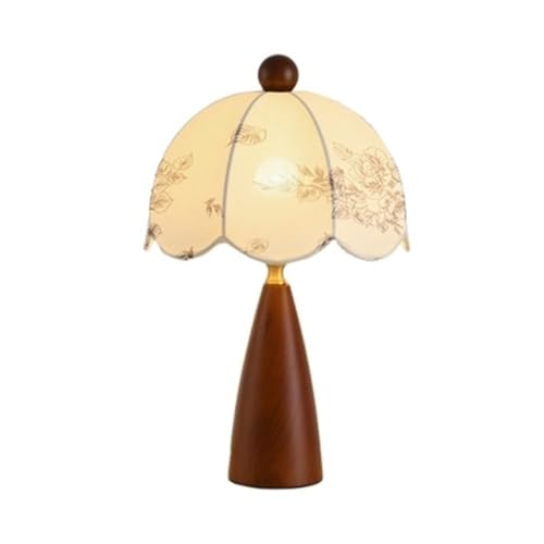 Büro Tischlampe aus Holz, Nachttischlampe für Retro-Schlafzimmer, Dekoration für Arbeitszimmer, Stoffschirm, drei wechselnde Lichtfarben Beleuchtung von GLigeT